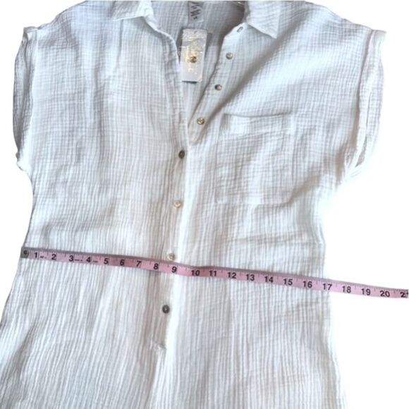 L Space Stacie Jumpsuit Cream Cotton Breezy Beach Wide Leg Vacation L NWT - Picture 10 of 14